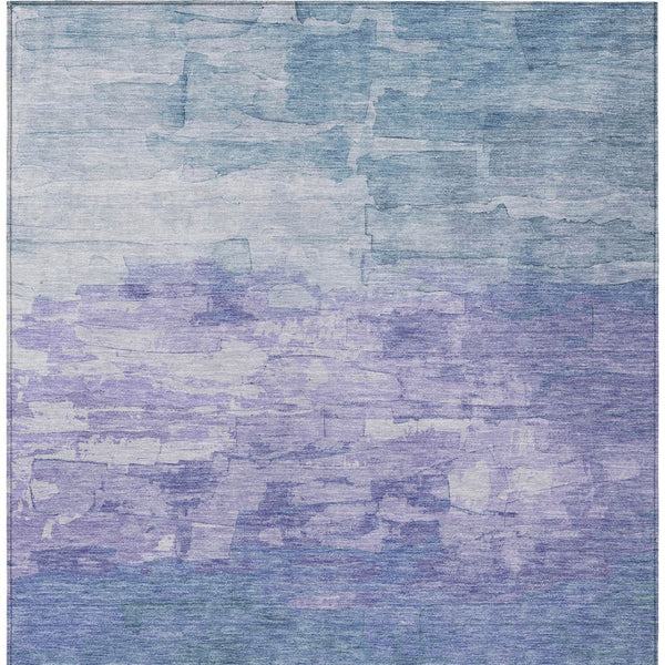 HomeRoots 5' Durable Denim Blue and Sky Blue Striped Rug - Versatile Indoor/Outdoor Style for Any Space 8' X 10' 610880