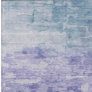 HomeRoots 5' Durable Denim Blue and Sky Blue Striped Rug - Versatile Indoor/Outdoor Style for Any Space 8' X 10' 610880