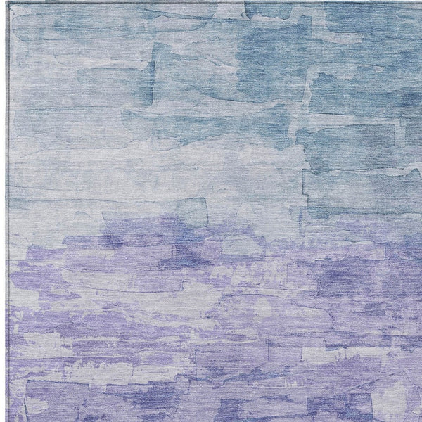 HomeRoots 5' Durable Denim Blue and Sky Blue Striped Rug - Versatile Indoor/Outdoor Style for Any Space 8' X 10' 610880