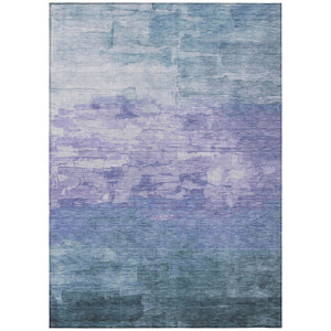 HomeRoots 5' Durable Denim Blue and Sky Blue Striped Rug - Versatile Indoor/Outdoor Style for Any Space 9' X 12' 610881