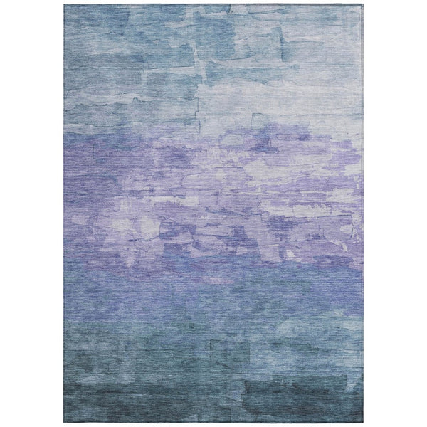HomeRoots 5' Durable Denim Blue and Sky Blue Striped Rug - Versatile Indoor/Outdoor Style for Any Space 9' X 12' 610881