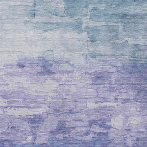HomeRoots 5' Durable Denim Blue and Sky Blue Striped Rug - Versatile Indoor/Outdoor Style for Any Space 10' X 14' 610882