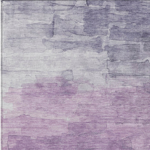 HomeRoots 5' Striped Indoor Outdoor Area Rug in Lavender and Lilac - Durable, Washable, Versatile Design 5' X 8' 610896