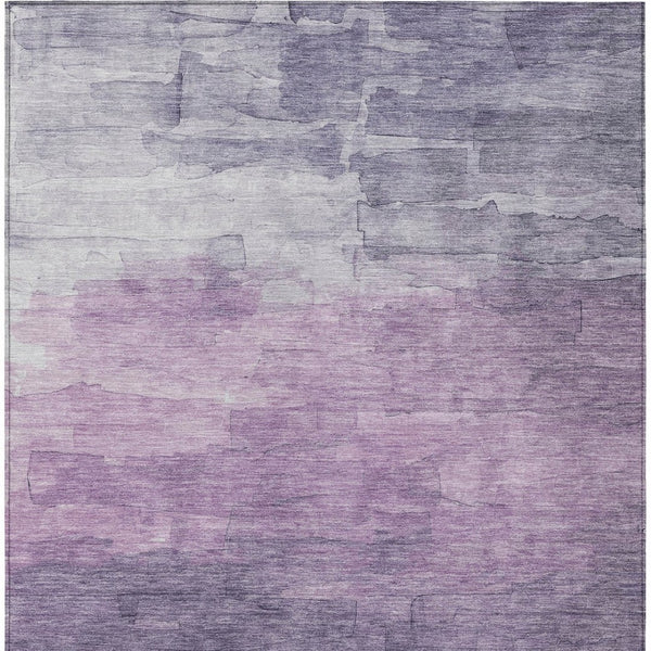 HomeRoots 5' Striped Indoor Outdoor Area Rug in Lavender and Lilac - Durable, Washable, Versatile Design 9' X 12' 610899