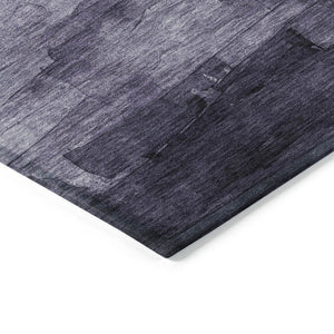 HomeRoots 5' Striped Indoor Outdoor Area Rug in Lavender and Lilac - Durable, Washable, Versatile Design 9' X 12' 610899