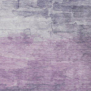 HomeRoots 5' Striped Indoor Outdoor Area Rug in Lavender and Lilac - Durable, Washable, Versatile Design 9' X 12' 610899