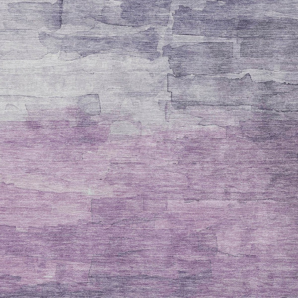 HomeRoots 5' Striped Indoor Outdoor Area Rug in Lavender and Lilac - Durable, Washable, Versatile Design 9' X 12' 610899