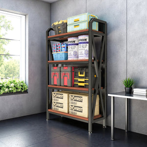 English Elm 56.30'' Versatile Bakers Rack - 4-Level Metal & Wooden Shelves For Stylish Kitchen & Home Storage Solutions W3387P312343