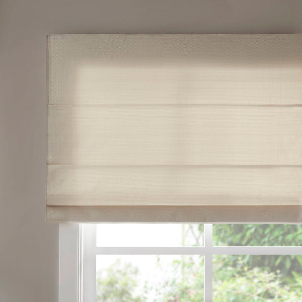 English Elm 1PC Cordless Roman Blind 27x64" Galen Matte Fabric Blackout Polyester Window Panel, Durable Coating Ivory 4.96 L x 9.25 W x 8.07 H B035P341196