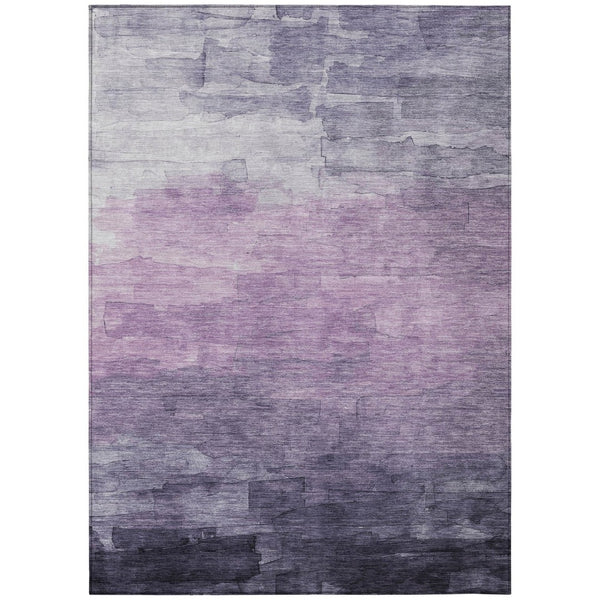 HomeRoots 5' Striped Indoor Outdoor Area Rug in Lavender and Lilac - Durable, Washable, Versatile Design 10' X 14' 610900