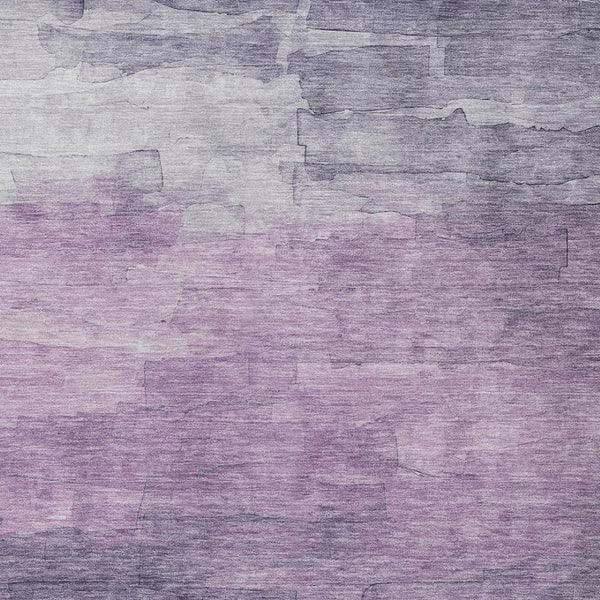 HomeRoots 5' Striped Indoor Outdoor Area Rug in Lavender and Lilac - Durable, Washable, Versatile Design 10' X 14' 610900