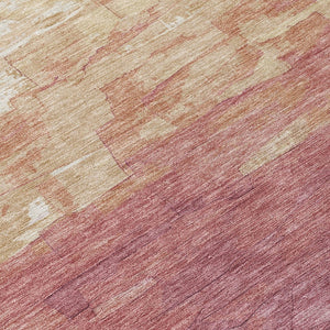 HomeRoots 5' Stylish Mauve and Pink Striped Area Rug – Durable, Washable Design for Indoor and Outdoor Spaces 8' Round 610903