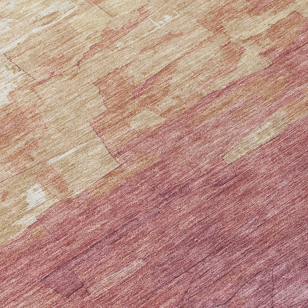 HomeRoots 5' Stylish Mauve and Pink Striped Area Rug – Durable, Washable Design for Indoor and Outdoor Spaces 8' Round 610903