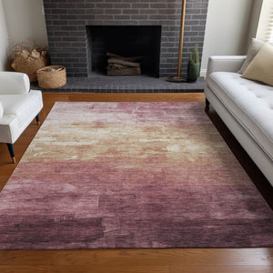 HomeRoots 5' Stylish Mauve and Pink Striped Area Rug – Durable, Washable Design for Indoor and Outdoor Spaces 8' X 10' 610904