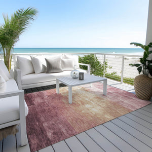 HomeRoots 5' Stylish Mauve and Pink Striped Area Rug – Durable, Washable Design for Indoor and Outdoor Spaces 10' X 14' 610906