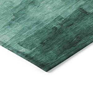 HomeRoots 5' Coastal-Inspired Teal Blue Aqua Striped Washable Area Rug for Indoor & Outdoor Spaces 10' X 14' 610912
