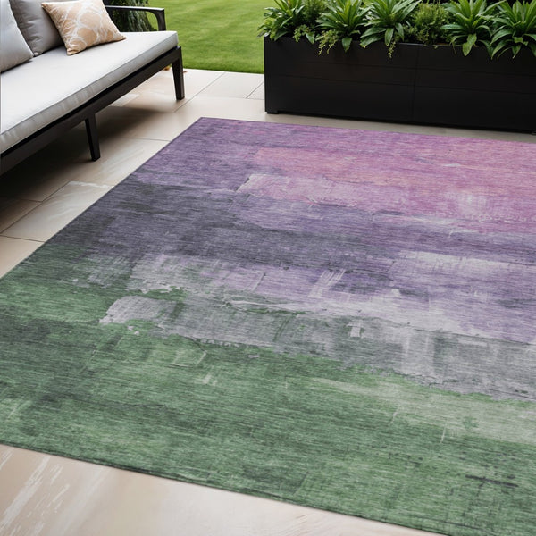 HomeRoots 5' Abstract Lavender & Lilac Washable Area Rug - Stylish, Durable Design for Indoor & Outdoor Spaces 5' X 8' 610938