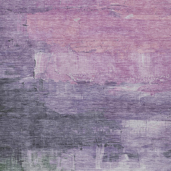 HomeRoots 5' Abstract Lavender & Lilac Washable Area Rug - Stylish, Durable Design for Indoor & Outdoor Spaces 5' X 8' 610938