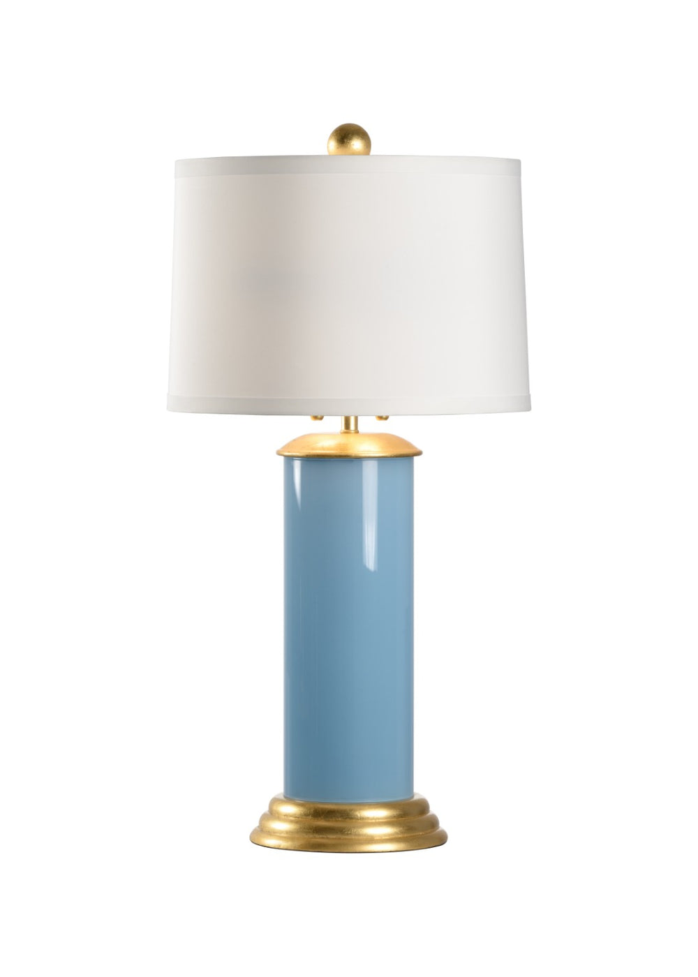 Wildwood Savannah Turquoise Glass Lamp With Gold Leaf Base, Reverse-Painted Column & White Shade For Rooms 61094