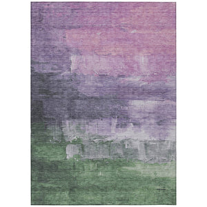 HomeRoots 5' Abstract Lavender & Lilac Washable Area Rug - Stylish, Durable Design for Indoor & Outdoor Spaces 8' X 10' 610940