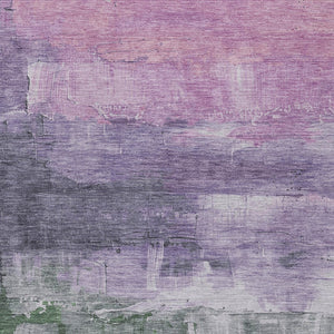 HomeRoots 5' Abstract Lavender & Lilac Washable Area Rug - Stylish, Durable Design for Indoor & Outdoor Spaces 8' X 10' 610940