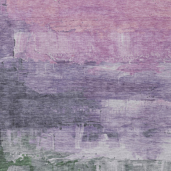 HomeRoots 5' Abstract Lavender & Lilac Washable Area Rug - Stylish, Durable Design for Indoor & Outdoor Spaces 8' X 10' 610940