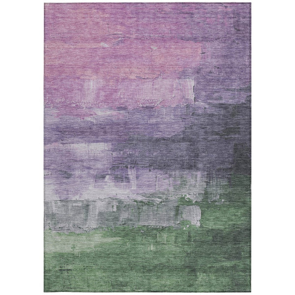 HomeRoots 5' Abstract Lavender & Lilac Washable Area Rug - Stylish, Durable Design for Indoor & Outdoor Spaces 9' X 12' 610941