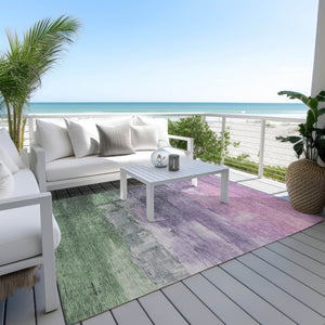 HomeRoots 5' Abstract Lavender & Lilac Washable Area Rug - Stylish, Durable Design for Indoor & Outdoor Spaces 10' X 14' 610942
