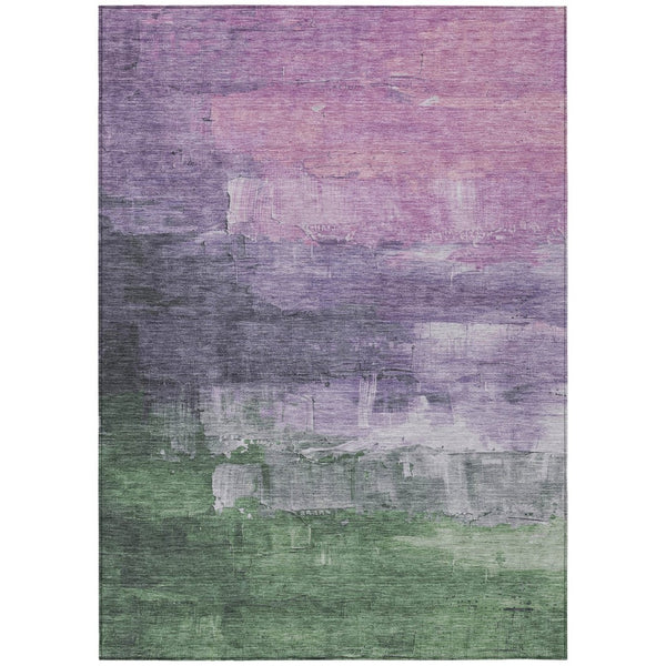 HomeRoots 5' Abstract Lavender & Lilac Washable Area Rug - Stylish, Durable Design for Indoor & Outdoor Spaces 10' X 14' 610942