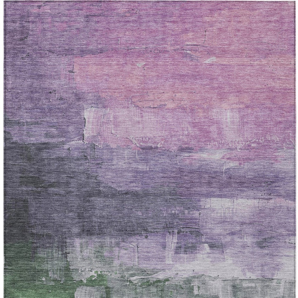 HomeRoots 5' Abstract Lavender & Lilac Washable Area Rug - Stylish, Durable Design for Indoor & Outdoor Spaces 10' X 14' 610942