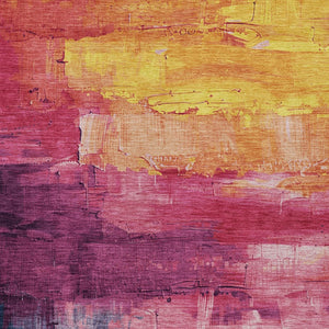 HomeRoots 5' Merlot and Blush Abstract Washable Area Rug – Modern, Durable, Stain-Resistant for Indoor & Outdoor Use 5' X 8' 610944