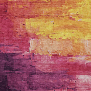HomeRoots 5' Merlot and Blush Abstract Washable Area Rug – Modern, Durable, Stain-Resistant for Indoor & Outdoor Use 8' X 10' 610946