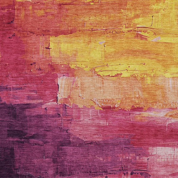 HomeRoots 5' Merlot and Blush Abstract Washable Area Rug – Modern, Durable, Stain-Resistant for Indoor & Outdoor Use 8' X 10' 610946