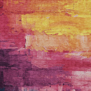 HomeRoots 5' Merlot and Blush Abstract Washable Area Rug – Modern, Durable, Stain-Resistant for Indoor & Outdoor Use 10' X 14' 610948