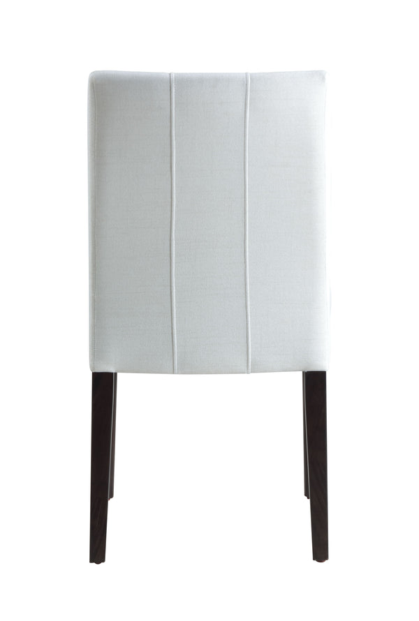 English Elm Carena White Finish Side Chair Set of 2 — Modern Rubberwood Dining Chairs with Padded Fabric Seats and Double Pedestal Base B2726P246609