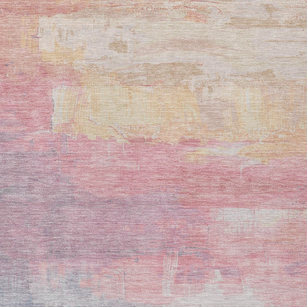 HomeRoots 5' Salmon and Beige Abstract Indoor Outdoor Area Rug – Durable, Washable, and Stylish for Any Space 5' X 8' 610962