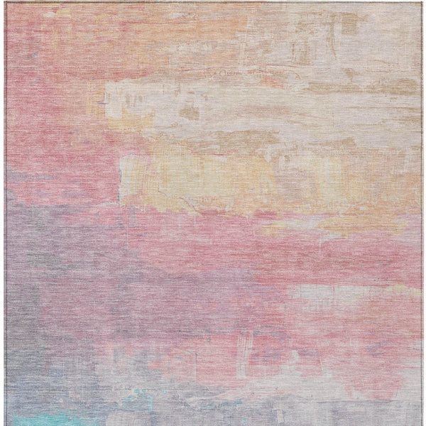 HomeRoots 5' Salmon and Beige Abstract Indoor Outdoor Area Rug – Durable, Washable, and Stylish for Any Space 8' X 10' 610964