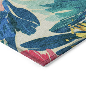 HomeRoots 5' Floral Blush and Pink Area Rug - Stylish, Washable Indoor/Outdoor Accent for All Spaces 9' X 12' 610977