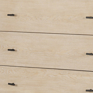 HomeRoots 61" Beige Distressed Sideboard with Six Drawers – Stylish Storage Solution for Any Room Decor 610979