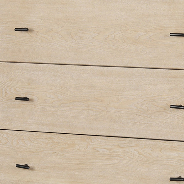 HomeRoots 61" Beige Distressed Sideboard with Six Drawers – Stylish Storage Solution for Any Room Decor 610979