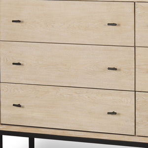 HomeRoots 61" Beige Distressed Sideboard with Six Drawers – Stylish Storage Solution for Any Room Decor 610979