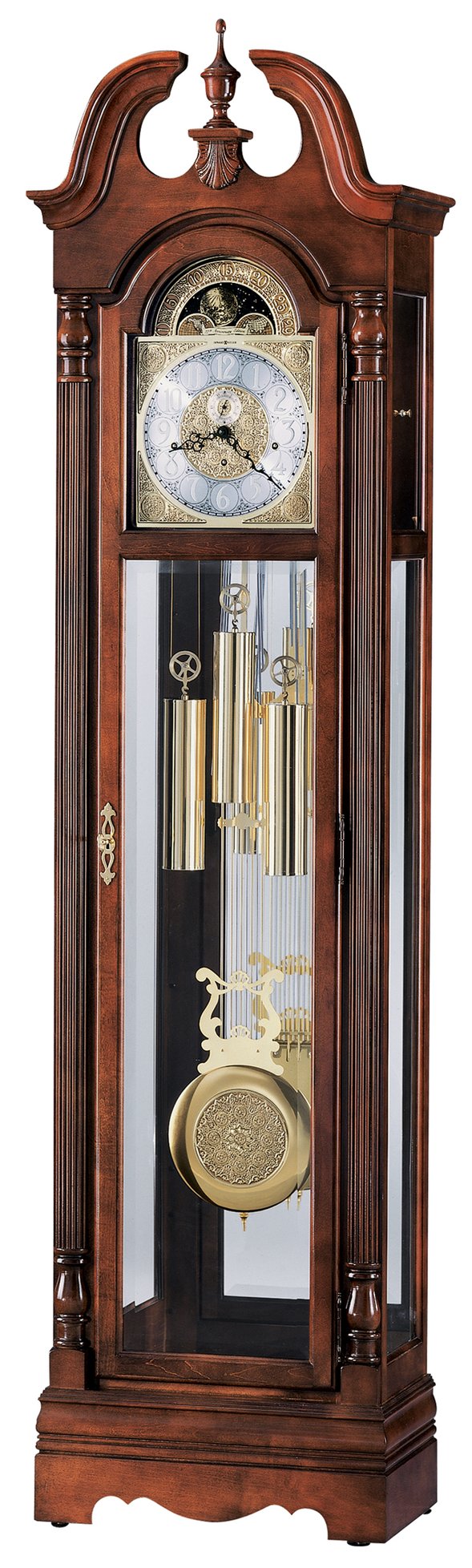Hekman Furniture 610983 Benjamin Grandfather Clock - Elegant Windsor Cherry Finish With Westminster Chime & Heirloom Features Windsor Cherry Benjamin Grandfather Clock 610983