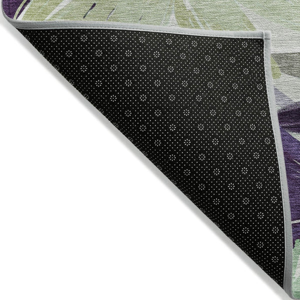 HomeRoots 5' Purple and Lavender Floral Washable Area Rug – Durable, Stylish Design for Indoor and Outdoor Use 5' X 8' 610993