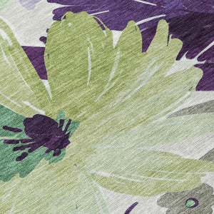 HomeRoots 5' Purple and Lavender Floral Washable Area Rug – Durable, Stylish Design for Indoor and Outdoor Use 10' X 14' 610997