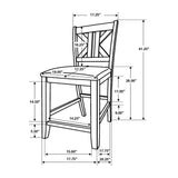 English Elm Set Of 2 Counter Height Chairs With Cushion, Barn Grey