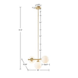 INK+IVY Aurelia Modern/Contemporary 3-Light Chandelier with Frosted Glass Globe Bulbs II151-0134 Gold