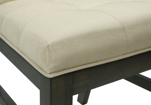 English Elm Dining Chair Set of 2 Slat-Back Upholstered Side Chairs with Solid Wood Legs, Faux Leather Comfort Cream 39 L x 15 W x 19 H B2710P218886