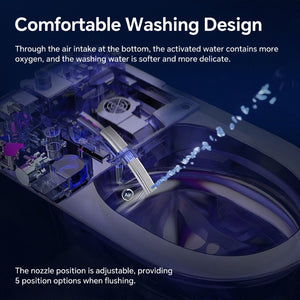 English Elm Elongated Smart Bidet Toilet Ada Height Ceramic Dual Flush with Heated Seat Night N753P364980W