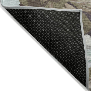 HomeRoots 5' Durable Khaki and Taupe Floral Area Rug - Stylish, Washable, Perfect for Indoor and Outdoor Use 10' X 14' 611009