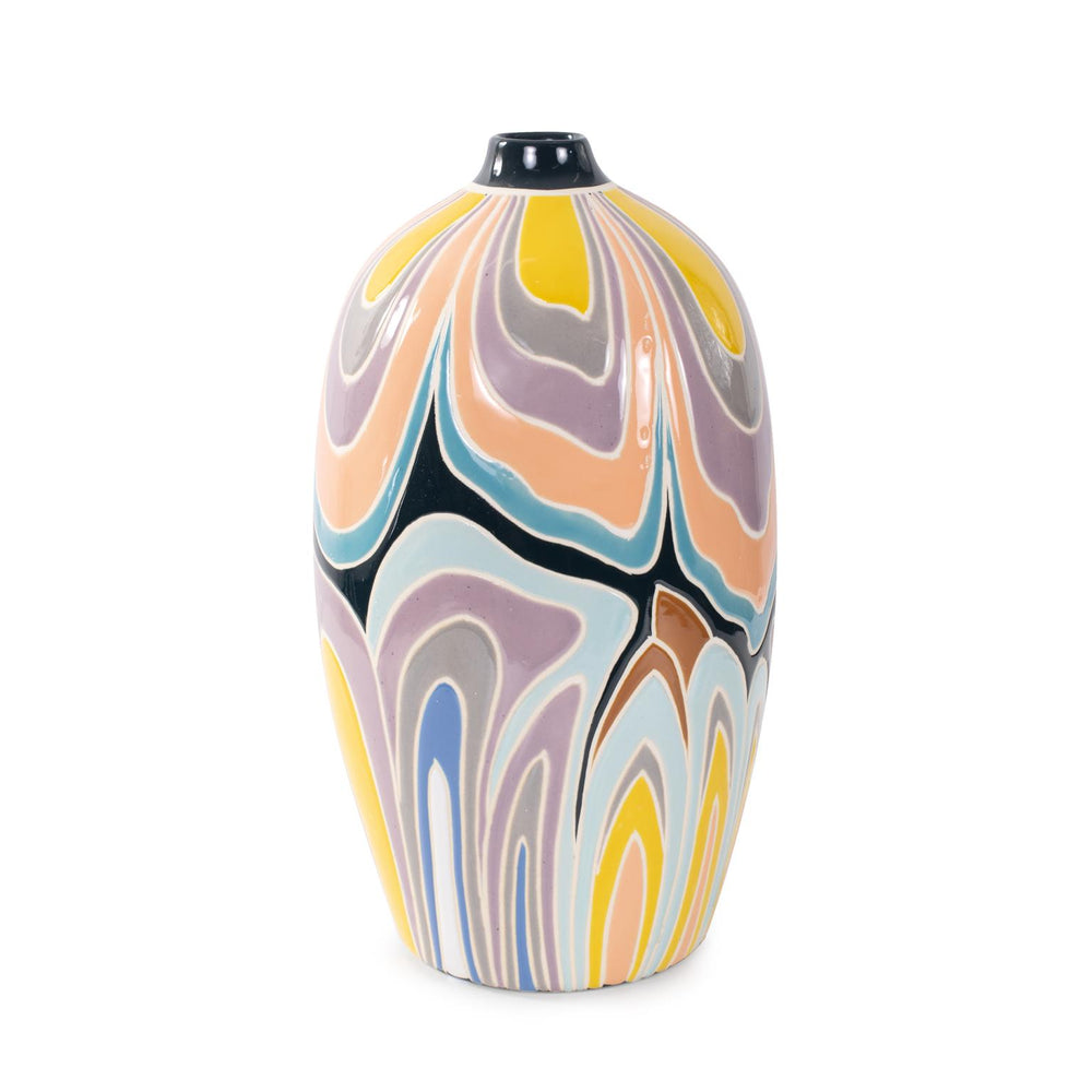 Howard Elliott Bramwell Porcelain Vase - Eclectic Colorful Design Perfect For Home Decor And Unique Style Statement Multi Porcelain 61099-howard-elliott